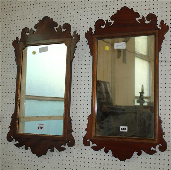 2 fretwork wall mirrors